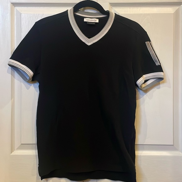 VERSACE COLLECTION Men’s Black v-neck logo shirt / size small / EUR 36. - Picture 2 of 8